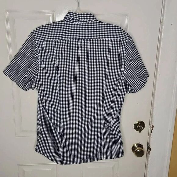 H&M short sleeve black and white checkered short sleeve men's M - Picture 3 of 3